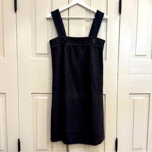 Dark Gray Sleeveless Dress‎ with Button Detail